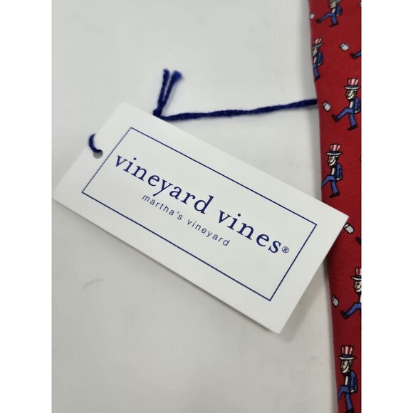 NWT VINEYARD VINES CUSTOM COLLECTION UNCLE SAM RED SILK NECKTIE MENSWEAR TIE - Picture 6 of 12
